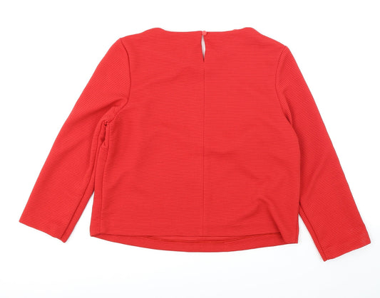 F&F Womens Red Basic Blouse Size 12 - Ribbed