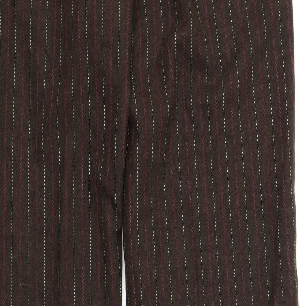 Louis Charles Womens Brown Striped Trousers Size 14 L33 in
