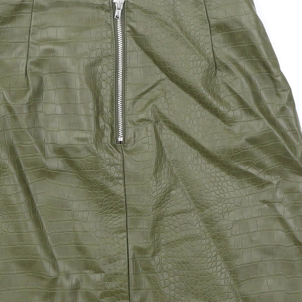 Primark Womens Green Animal Print  A-Line Skirt Size 4