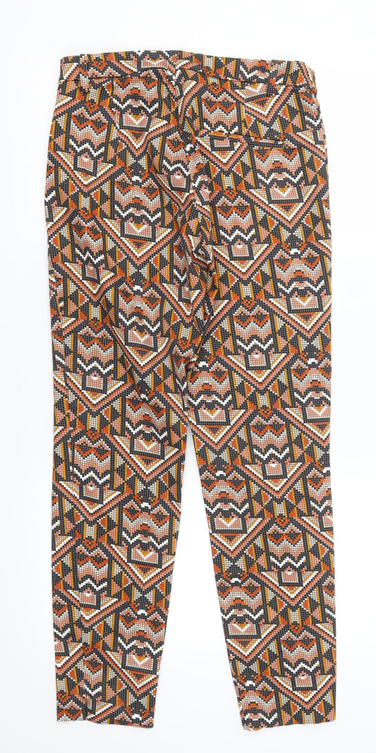 Womens UK Size 8 H&M Regular Fit Orange Trousers