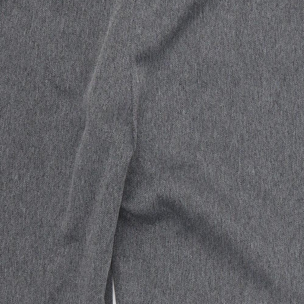 TU Womens Grey Herringbone Trousers Size 16 L23 in