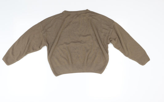 Boohoo Womens Brown Knit Pullover Jumper Size S