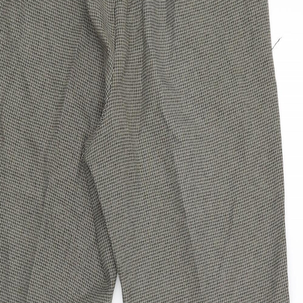 BM Womens Brown Check Trousers Size 12 L27 in