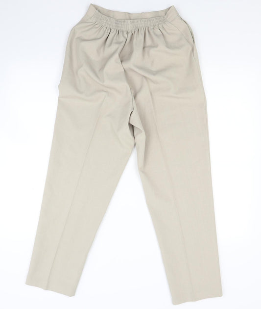 Womens UK Size 12 Saira Regular Fit Beige Trousers