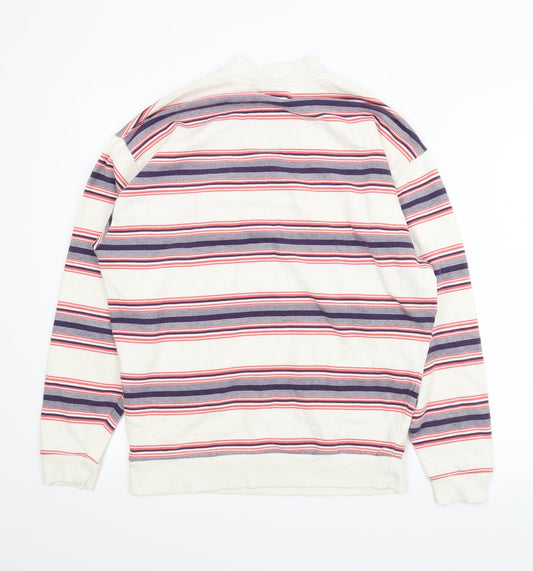 ASOS Mens White Striped Pullover Jumper Size 2XL