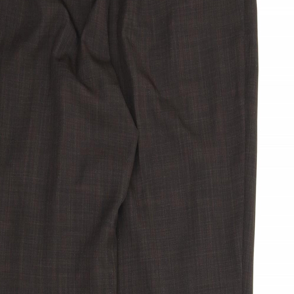 M&S Womens Brown Carrot Trousers Size 12 L25 in