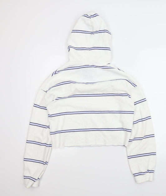 Hollister Womens White Striped Pullover Jumper Size XS