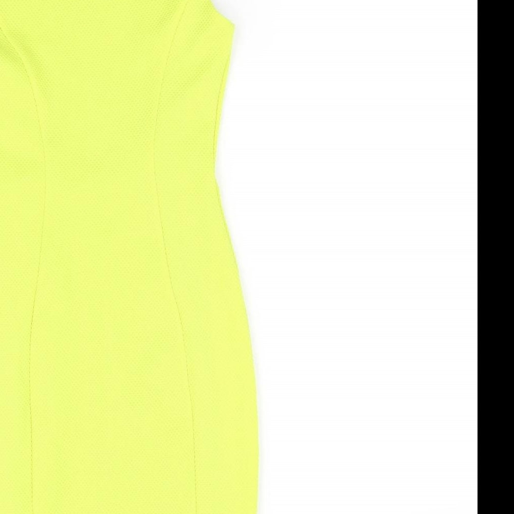 Miss Selfridge Womens Yellow Fit & Flare Size 4