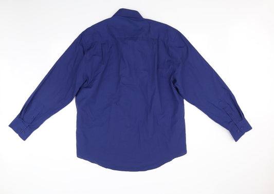 Taylor & Wright Mens Blue Button-Up Size 17