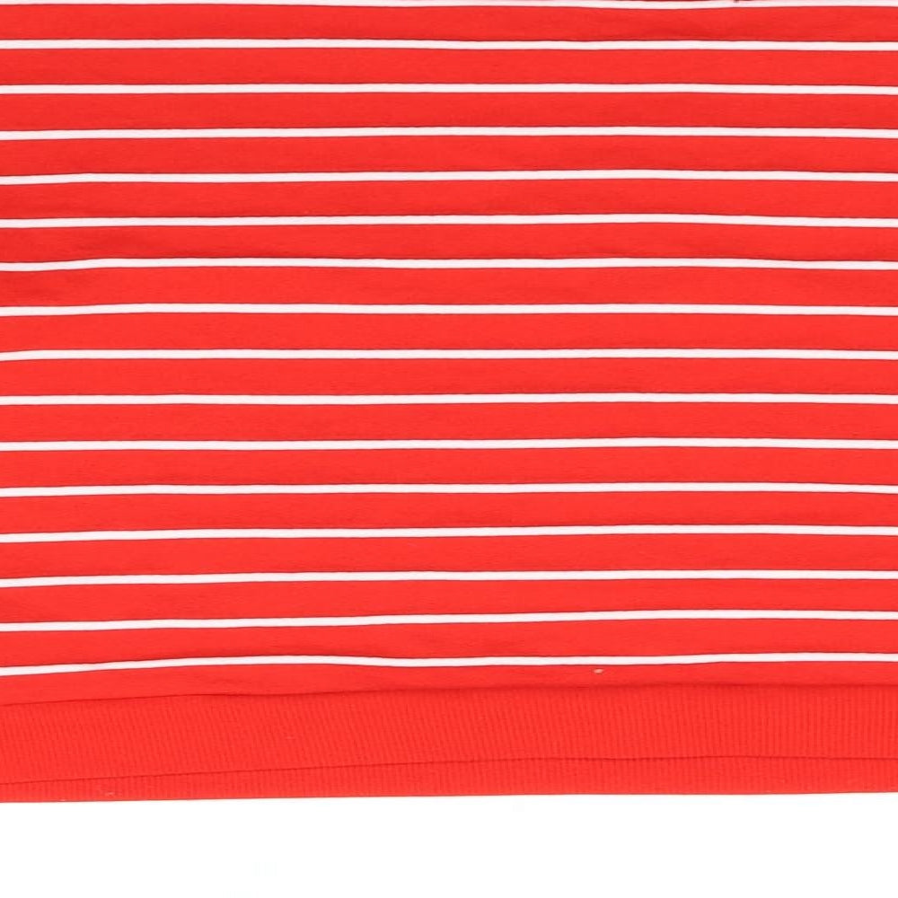 M&S Kids Girls Red Striped Pullover Jumper Size 12-13 Years - bows