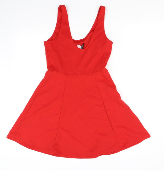 Divided Womens Red A-Line Size 12