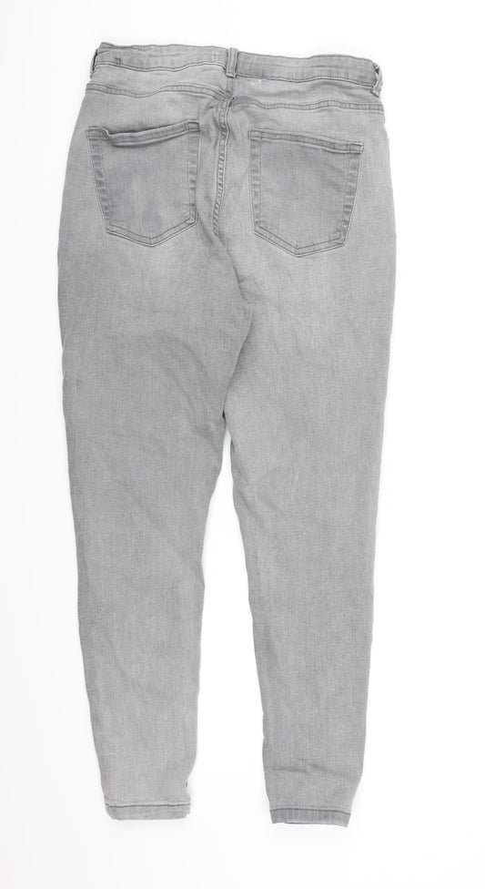 Denim & Co. Womens Grey Denim Skinny Jeans Size 16 L26 in