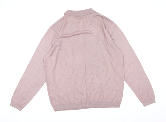 CAPSULE Mens Pink Knit Pullover Jumper Size XL