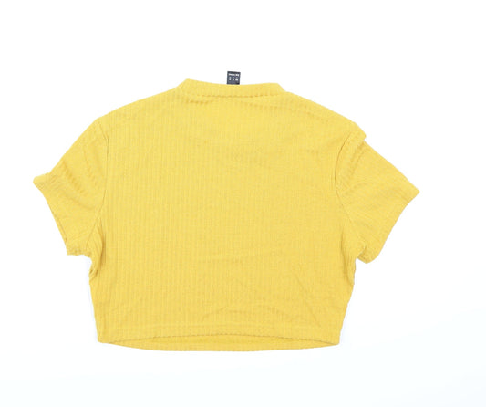 SheIn Womens Yellow Cropped T-Shirt Size XL