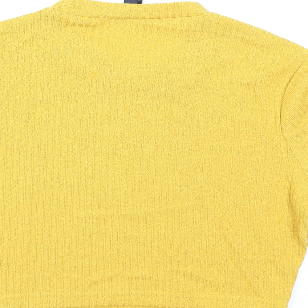 SheIn Womens Yellow Cropped T-Shirt Size XL