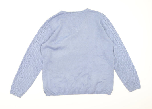 Isle Essentials Womens Blue Knit Pullover Jumper Size 18