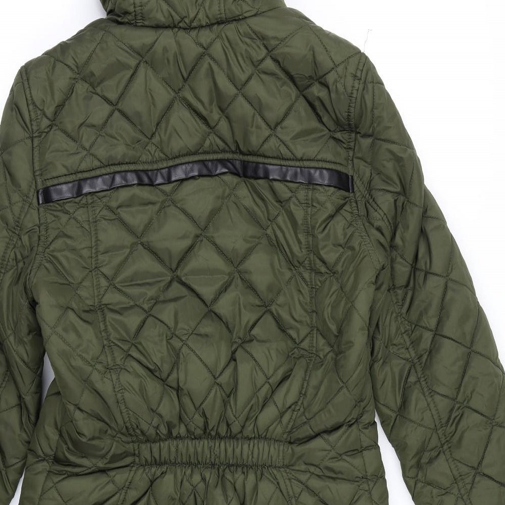 Womens UK Size 6 NEXT Green Quilted Coat