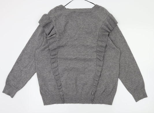 Selected Womens Grey Pullover Jumper Size M