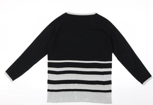 Roman Womens Silver Knit Pullover Jumper Size S