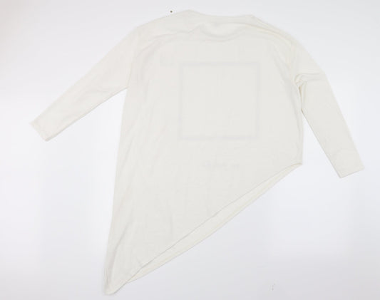 Womens UK Size 12 River Island White Basic T-Shirt