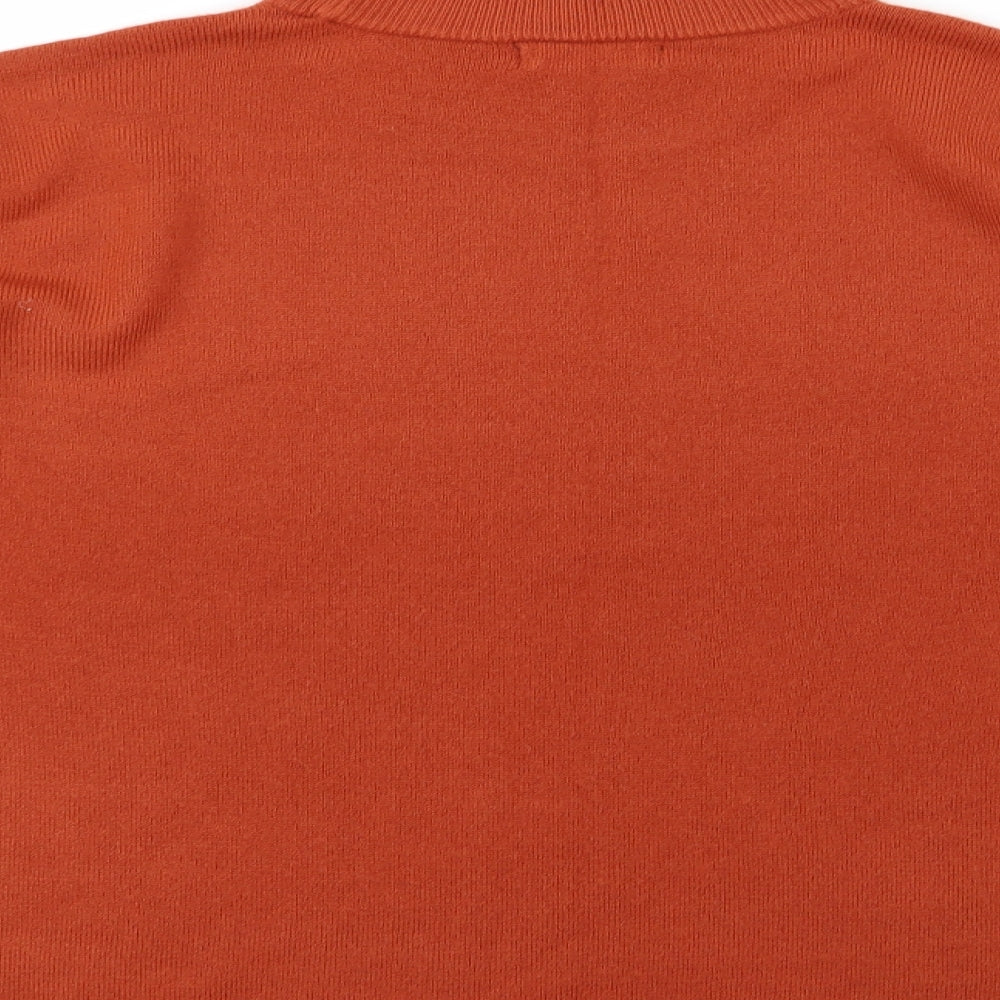 BM Womens Orange Knit Pullover Jumper Size M