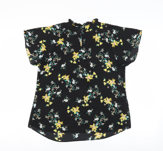 Primark Womens Black Floral Basic Blouse Size 10