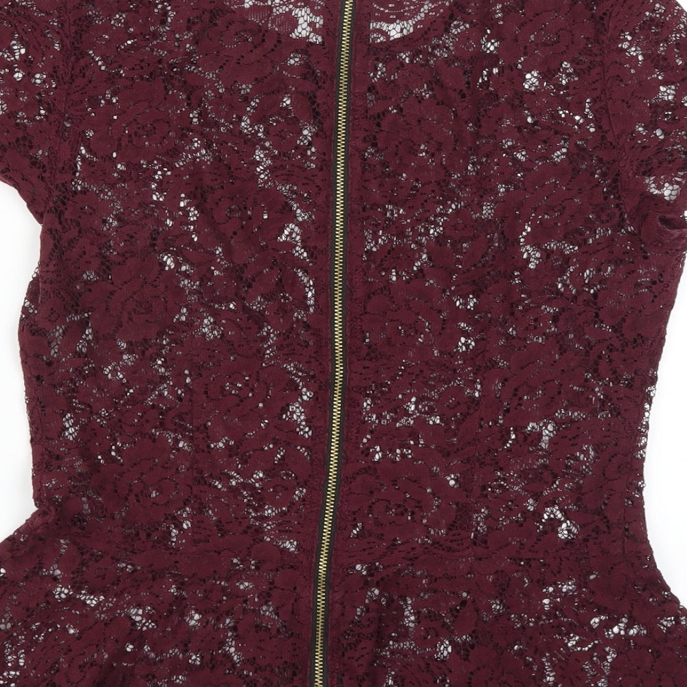 Womens UK Size 10 Topshop Purple Basic Blouse