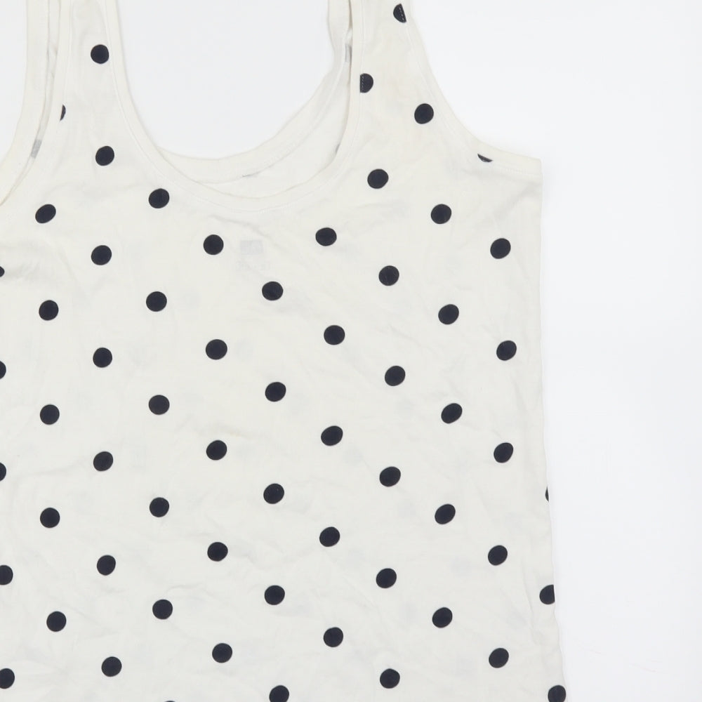 F&F Womens White Polka Dot Basic Tank Size 14