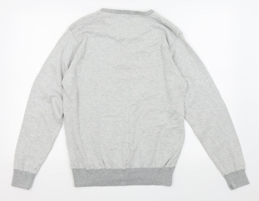 petroleum Mens Grey Striped Pullover Jumper Size M - 2 IN ON TOP/JUMPER