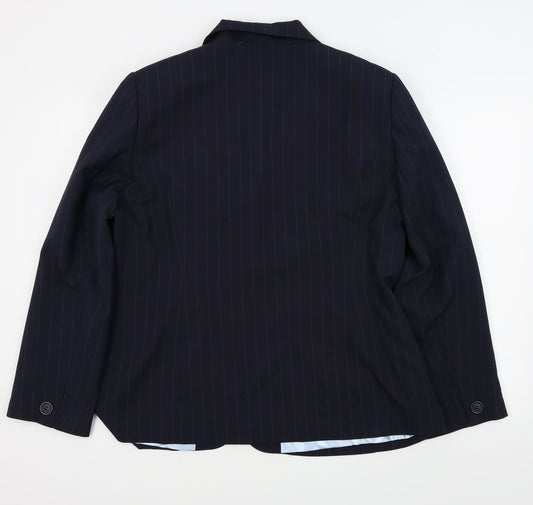 Bonmarche Womens Blue Pinstripe  Jacket Blazer Size 20