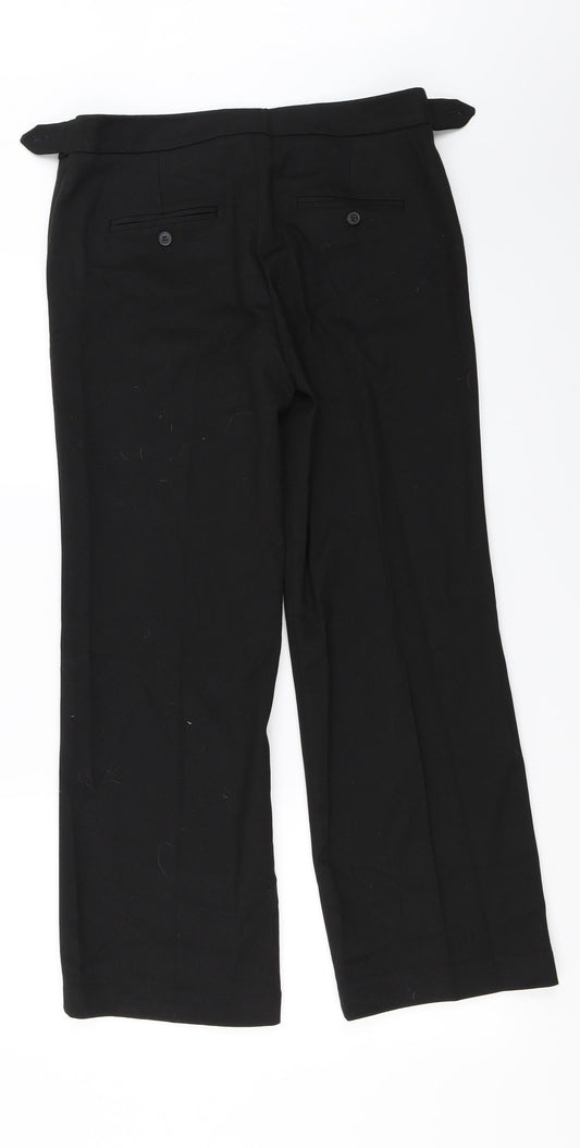 Womens UK Size 10 NEXT Regular Fit Black Trousers