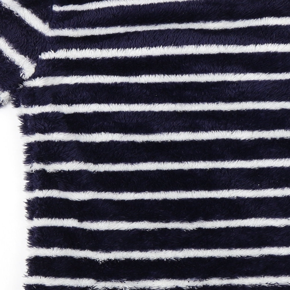 L&D Girls Blue Striped Henley Sweatshirt Size 12-13 Years