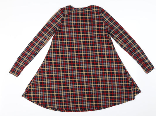Glamorous Womens Purple Check A-Line Size XS