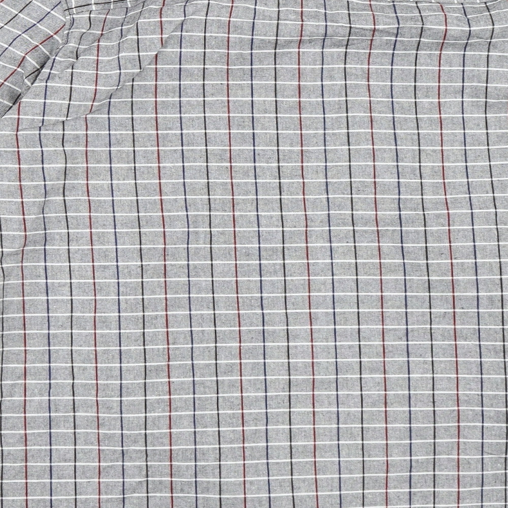 Mens UK Size XL Preworn Grey Button-Up Long Sleeve Casual Shirt