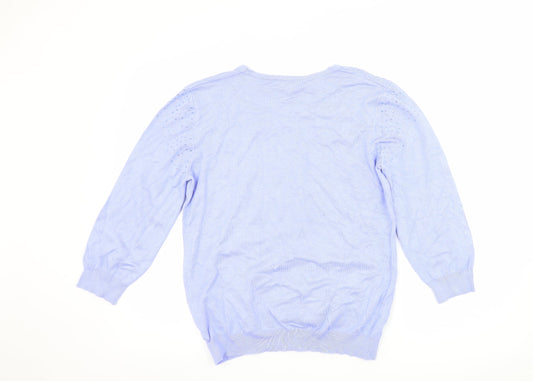 Autonomy Womens Blue Jersey Pullover Jumper Size M