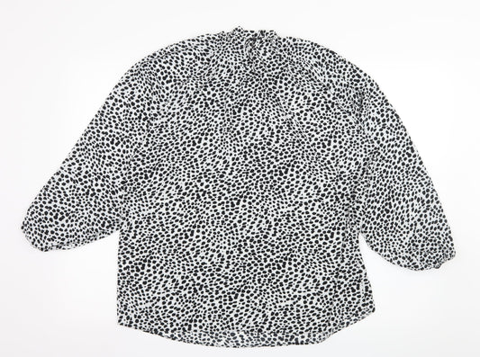 Primark Womens White Polka Dot Basic Blouse Size 12