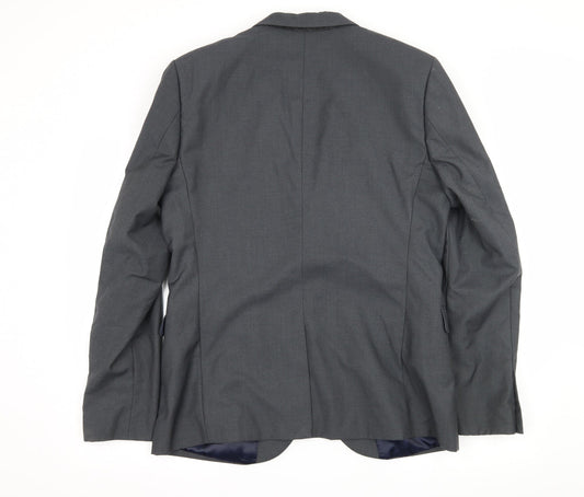 Mens UK Size L Topman Regular Grey Suit Jacket