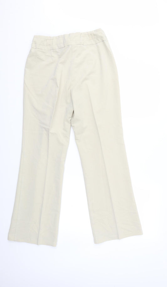 Womens UK Size 12 BHS Regular Fit Beige Trousers