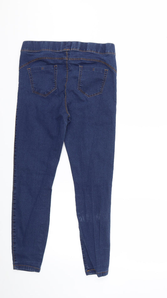 Denim & Co. Womens Blue Denim Skinny Jeans Size 14 L25 in