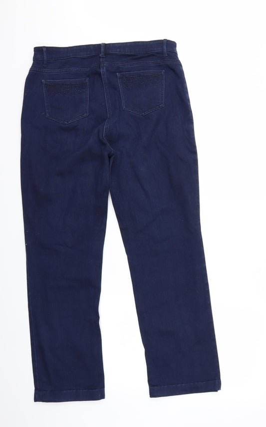 Per Una Womens Blue  Denim Straight Jeans Size 32 in L27 in