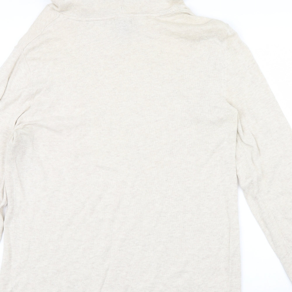 H&M Womens Beige Pullover Hoodie Size M - hood an tie cord