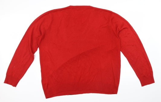 TU Mens Pink Houndstooth  Pullover Jumper Size L