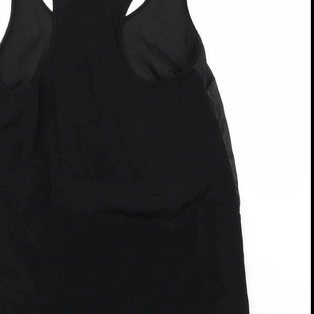 Womens UK Size 10 River Island Black Basic T-Shirt