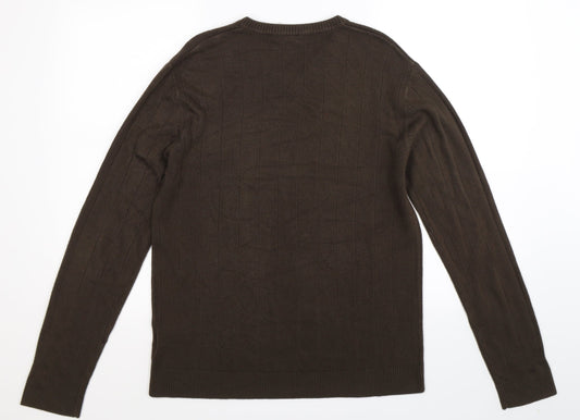 River Island Mens Grey Knit Pullover Jumper Size M