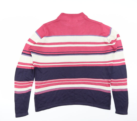 EWM Womens Orange Striped Pullover Jumper Size 14