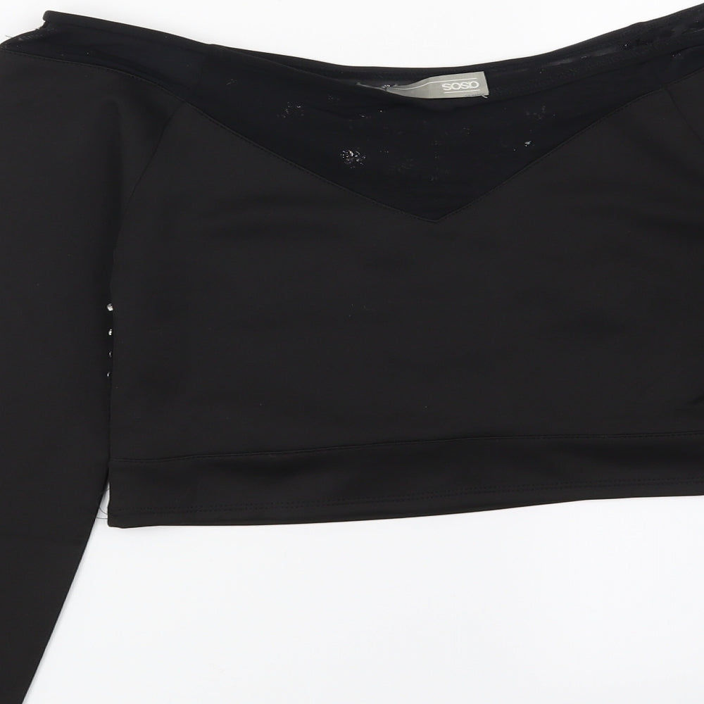 Womens UK Size 10 ASOS Black Basic Blouse