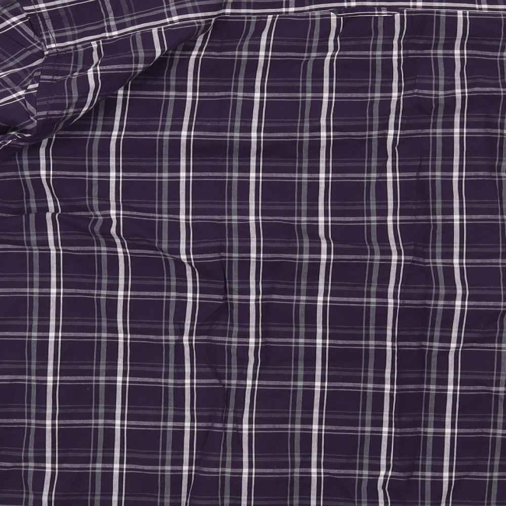 Mens UK Size XL Cedar Wood State Purple Button-Up Long Sleeve Casual Shirt