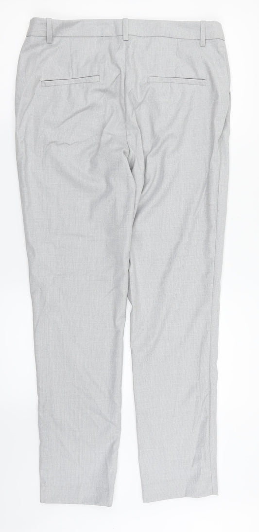 Womens UK Size 12 H&M Regular Fit Dress Pants Grey Trousers