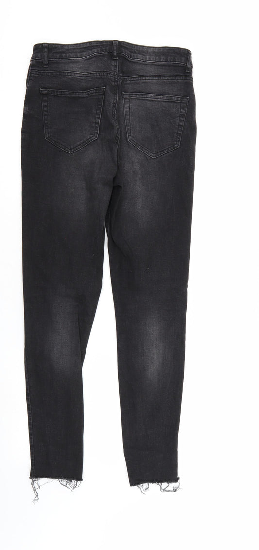 Denim & Co. Womens Black Denim Tapered Jeans Size 10 L27 in