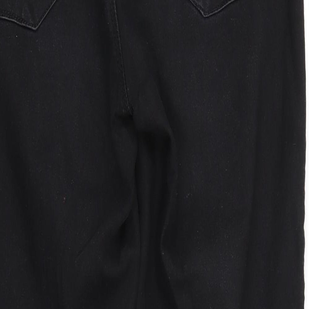 Denim & Co. Womens Black Denim Straight Jeans Size 12 L27 in